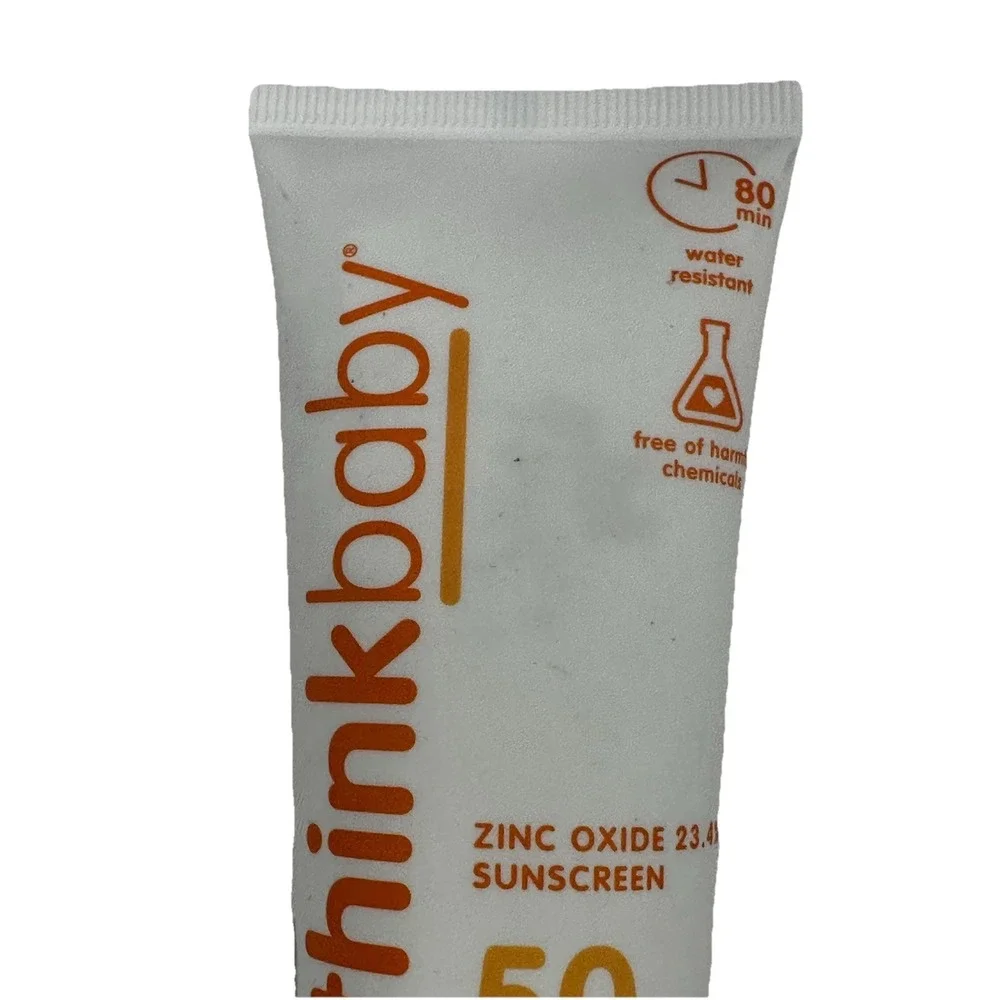 Thinkbaby SPF 50+ Baby Mineral Sunscreen 3oz Lot of 2 Zinc Oxide Water Resistant